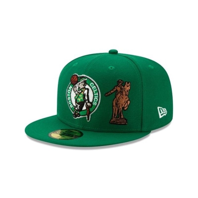 Green Boston Celtics Hat - New Era NBA Team Describe 59FIFTY Fitted Caps USA2081476